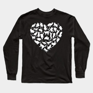 Heart full of cats Cute little cats in a heart adorable kitty Kittenlove Only cats in my heart Long Sleeve T-Shirt